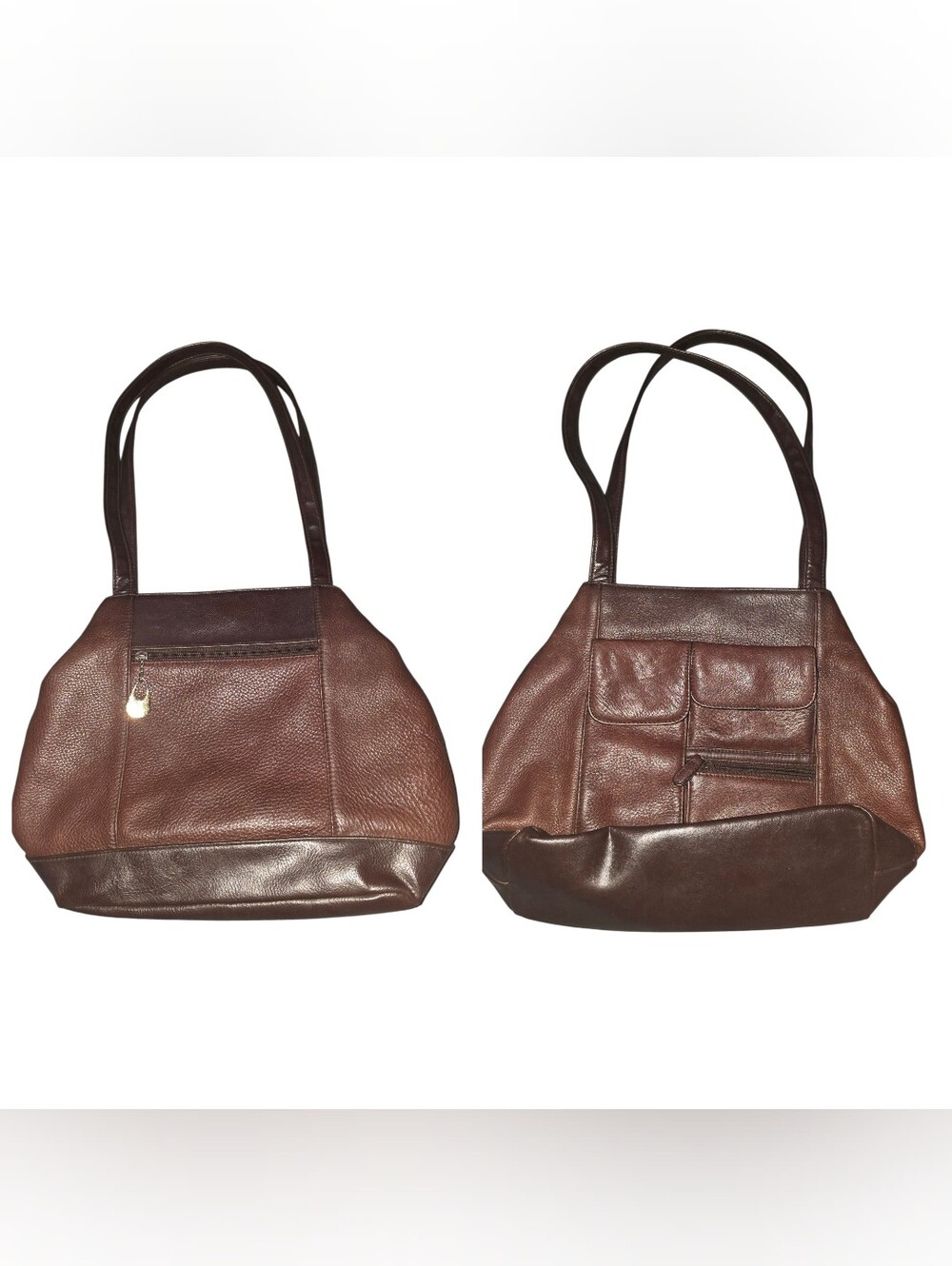 9/1/20.Carriage House Women's Brown Leather Shoulder Tote - Classic Everyday Bag